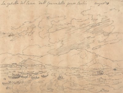La Gabella del Pesce dall Granabello Preso Portici, August 20 by John Robert Cozens